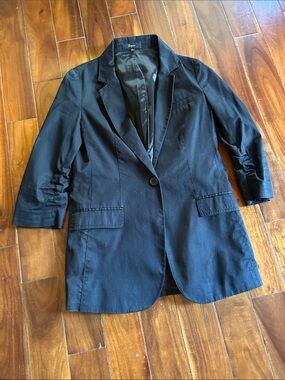 Express Black Single-Button Tailored Blazer